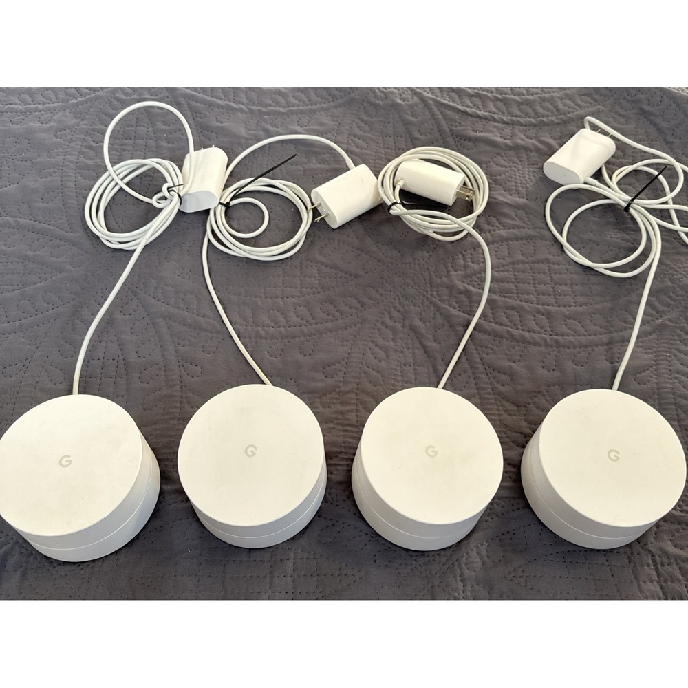 Google WiFi Mesh System AC1304 4 Pack White Dual Band Wireless Router Set